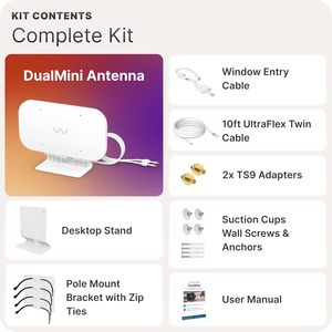 Kit de Antena de Ventana de Bajo Perfil Waveform DualMini DMIN-1 2x2 MIMO |   Routers y Puntos de Acceso Omnidireccionales 4G/5G |   <span class=keywords><strong>Netgear</strong></span> M5/M6 | - Product Image 6