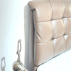 Ensemble de meubles de <span class=keywords><strong>chambre</strong></span> à coucher King Size modernes et luxueux Vonliva, revêtement en cuir, dossier souple, cadre en bois écologique pour adultes - Product Image 5