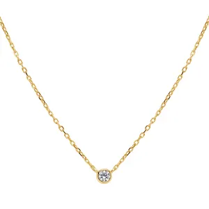 925 Sterling Silver Women Cz Pendant Necklaces 14k 18k Gold Vermeil Choker Necklaces