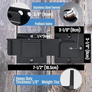 7,5 Zoll Hochleistungs-Aluminium-Flip-Tür verriegelung 4mm dick, rostfrei mit Loch für schwingende Tore - Product Image 4