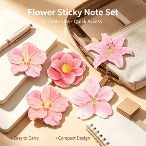 Blocs-notes adhésifs SK Flower, mémos en forme de pétales, autocollants, inscriptibles, 4 modèles - Product Image 2