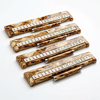 Support de rangement pour tuiles de mahjong en acrylique écaille de tortue avec motif marbre perlé, accessoire de table de jeu