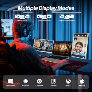Moniteur triple portable de 15,6 pouces avec 1 câble USB, double écran <span class=keywords><strong>pour</strong></span> ordinateur portable, moniteur externe <span class=keywords><strong>pour</strong></span> ordinateur portable - Product Image 2