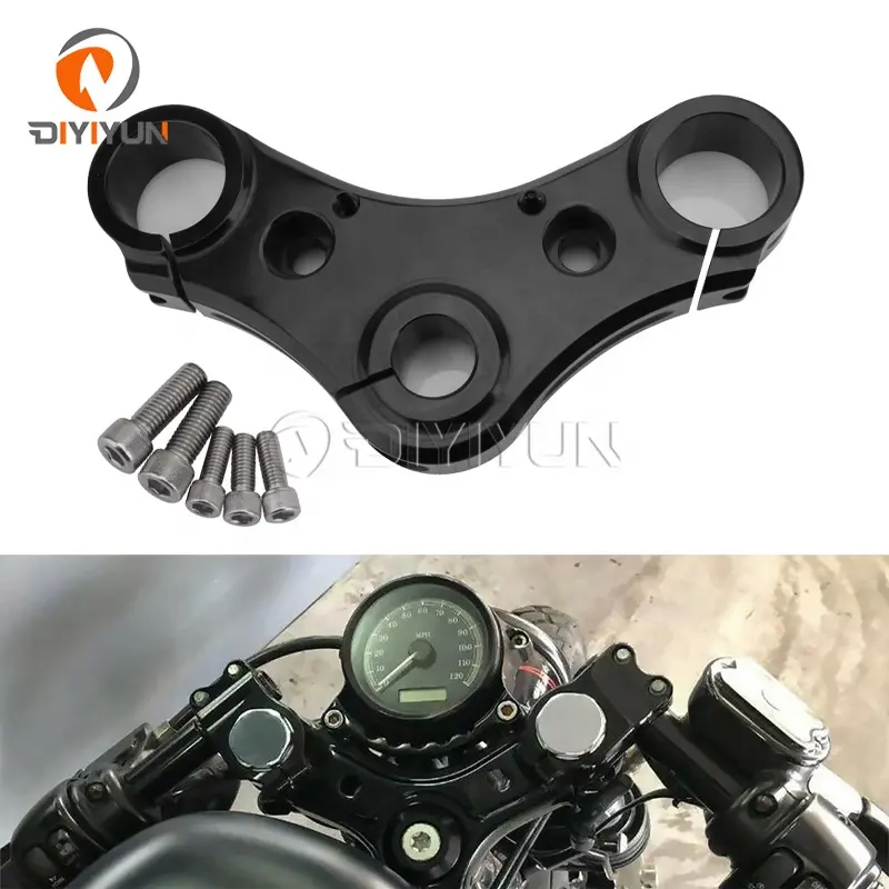 Motocicleta Alta Alumínio Garfo Braçadeira Árvore Triplo Para Harley Davidson Quarenta e Oito 48 XL 1200X2010-2015