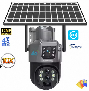 Caméra de surveillance PTZ solaire Ubox, double objectif, sans fil, intérieure, WiFi, carte SIM 4G, CMOS <span class=keywords><strong>5MP</strong></span> - Product Image 1