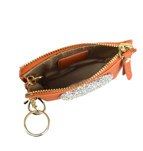 Porte-monnaie en cuir en forme de cœur avec diamants pour femmes, sac de voyage tendance pour femmes, petit portefeuille portable pour filles, porte-clés - Product Image 6