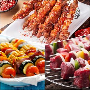 Brochetas de Acero Inoxidable para Barbacoa - Tamaño Grande, Mango de Plástico, Diseño Plano, Duraderas, Ecológicas, para Hornear al Aire Libre - Product Image 4