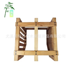 Bamboo Wood Drain <b>Rack</b> 3 Tier Kitchen <b>Dish</b> <b>Rack</b> Square Shape Eco Friendly Storage - Product Image 4