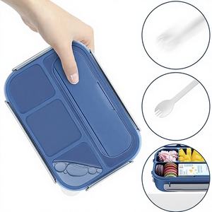 Boîte à lunch chauffable B135 à 4 compartiments, étanche, pour adultes et enfants, de qualité alimentaire, réutilisable - Product Image 1