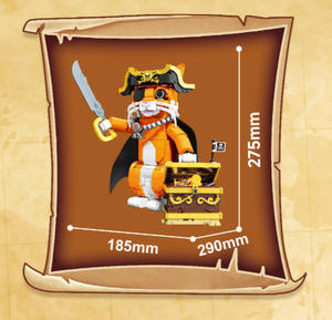 Figura de Gato <span class=keywords><strong>Pirata</strong></span> Personalizable, Juego de Bloques de Construcción de Plástico para Exhibición Creativa y Colección Divertida - Product Image 3