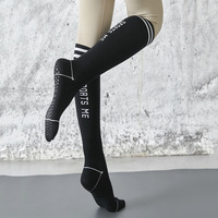 Chaussettes de compression sportives pour femmes en coton/nylon, respirantes, longues, élastiques, pour mollets, fitness, saut à la corde, amincissantes, tricotées