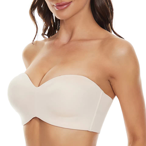 Sujetadores sin Tirantes Antideslizantes Populares, <span class=keywords><strong>Sujetador</strong></span> Push-Up para Bustos Más Grandes con Ajuste Sin Costuras, Top Halter <span class=keywords><strong>Invisible</strong></span> Anti-Exposición para Mujer - Product Image 3