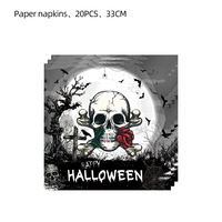 Ensemble de vaisselle Halloween Horror Party Decoration Day Thème squelette Décorations de table Halloween Party