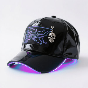 <span class=keywords><strong>Gorra</strong></span> <span class=keywords><strong>de</strong></span> béisbol con luz LED y logotipo personalizado, <span class=keywords><strong>gorra</strong></span> <span class=keywords><strong>de</strong></span> béisbol negra con ala <span class=keywords><strong>Original</strong></span> curvada, <span class=keywords><strong>gorra</strong></span> <span class=keywords><strong>de</strong></span> béisbol <span class=keywords><strong>de</strong></span> músico <span class=keywords><strong>de</strong></span> Rock para fiesta <span class=keywords><strong>de</strong></span> concierto Idol Star - Product Image 5