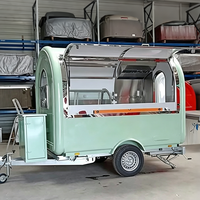 Camion de restauration mobile noir moderne avec cuisinière à pâtes, certifié DOT, en fibre de verre et aluminium, pour la vente de bonbons