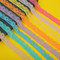 Garniture en dentelle élastique douce et extensible, 2.5CM, 12 pièces, vente en gros, Lot de Stock