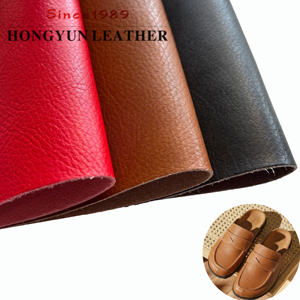 Cuir synthétique microfibre durable sans PFAS, en rouleau, pour chaussures, modèle HY08KN, en cuir grainé écologique pour chaussures - Product Image 1