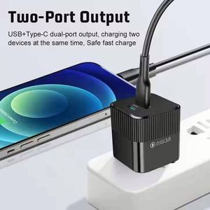 Produits les plus vendus, derniers arrivages, chargeur rapide USB-C PD 25W GAN double USB-C, chargeurs universels, port de charge pour téléphone, chargeur mural USB-C super mini - Product Image 6