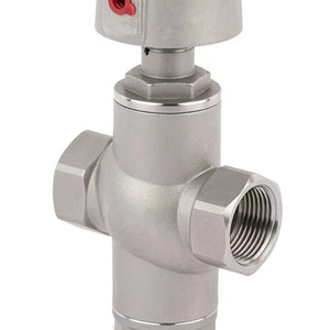Vanne pneumatique à siège incliné en acier inoxydable à trois voies, filetage 1/2 pouce, pour applications vapeur haute température - Product Image 3