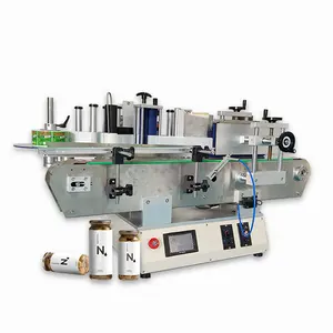 semi automatic table top round glass bottle container beer can sticker labeling machine for pet bottle