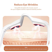 Herramienta para el Cuidado de los Ojos, 4 Modos, Control de Tiempo Automático de 10 Minutos, Luz Roja LED Antiarrugas y Masajeador de Bolsas para los Ojos con Microcorriente y Gafas