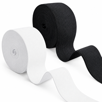 Bande élastique noire et blanche de 4 cm, 10 m, lot de 2, haute élasticité, pour la couture de ceintures de vêtements