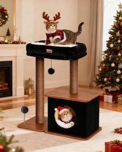 Arbre à <span class=keywords><strong>chat</strong></span> moderne, durable et élégant, conçu pour les chats d'intérieur, parfaitement conçu dans le style loft <span class=keywords><strong>nordique</strong></span>, tour à <span class=keywords><strong>chat</strong></span> en bois - Product Image 6