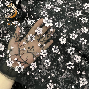 <strong>Multi</strong> Color Choose Embroidery <strong>Fabric</strong> Floral Tulle <strong>Fabric</strong> - Product Image 4