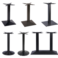 Pieds de table contemporains en fonte noire pour mobilier d'extérieur, design moderne pour hôpitaux et hôtels