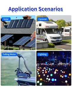 Rechargeable <b>12V</b> 200Ah LiFePO4 <b>Deep</b> <b>Cycle</b> Lithium <b>Battery</b> With 8000+ <b>Cycle</b> Waterproof for RV/Camper/Marine Built-in 200A BMS - Product Image 2