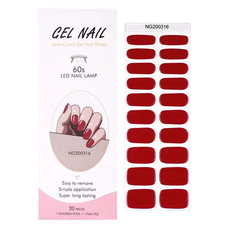 2024 gel Uv vendita calda nail factory prodotto di bellezza all'ingrosso nuovo Gel UV nail sticker semi-cured gel involucri per unghie
