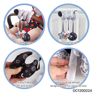 Noir et blanc bébé rotatif bébé développement doux spirale en peluche bébé jouets sensoriels <span class=keywords><strong>3</strong></span> à 6 <span class=keywords><strong>mois</strong></span> <span class=keywords><strong>pour</strong></span> berceau landau suspendu en gros - Product Image 5
