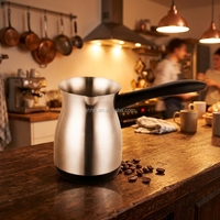 Cafetière turque en acier inoxydable, cafetière électrique anti-fuite, cafetière multifonction pour la maison
