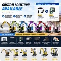 Mini-excavatrice sur chenilles hydraulique EURO5 personnalisable avec accessoires multiples en option pour l'irrigation agricole, la réparation routière et les travaux de fondation