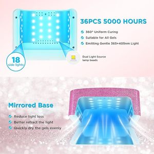 120W <b>Rechargeable</b> UV Light LED Nail <b>Lamp</b> Fully Decorate 4 Timer Modes Nail Dryer for Gel Nails - Product Image 2
