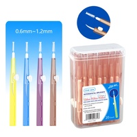 Brosse interdentaire en acier inoxydable en forme de I 2 en 1, cure-dent en plastique écologique réutilisable, soin orthodontique, nettoyage des dents, adultes, nylon