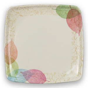 Vaisselle, assiette carrée en mélamine à bord festonné <span class=keywords><strong>de</strong></span> 10,5 pouces, profonde, pour la cuisine <span class=keywords><strong>de</strong></span> <span class=keywords><strong>rue</strong></span>, les tacos sud-américains et les repas quotidiens - Product Image 4