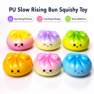 Jouets Squishy en PU de Haute Qualité à Remontée Lente, Petits Yeux Expressifs, en Forme de Dumplings, Jouets à Presser pour Enfants - Vente en Gros - Product Image 1
