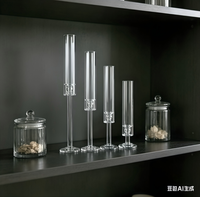 Porte-bougie en verre à tête unique, pour hôtels, mariages, événements, guide routier, décoration de table