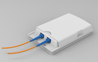 Boîtier de terminaison murale FTTH pour fibre optique, 2 ports, adaptateur SC/LC, couvercle à encliquetage, cassette de raccordement à charnière, intérieur