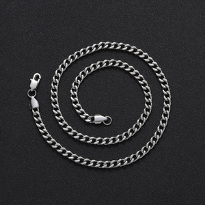 Cadena Cubana Pulida de 5 mm, Chapada al Vacío en Acero Inoxidable 18k, Cadena Cubana Pulida Estilo Hip-Hop, Moda Tanjing - Product Image 4