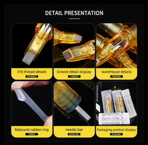 Disposable PMU Cartridge Needles Stainless Steel <strong>Tattoo</strong> Needle Tips for Eyebrow Lip Permanent Makeup Professional <strong>Studio</strong> Use - Product Image 6