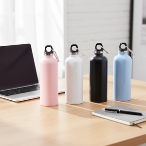 Botella Deportiva de Acero Inoxidable con Aislamiento Térmico al Vacío para Sublimación, 350 ml, para Camping y Escalada, con Gancho Plateado - Product Image 1