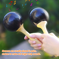 Pair of Percussion Maracas Shakers Rattles Sand Hammer Percussion Musical Instrument for Music Party Game