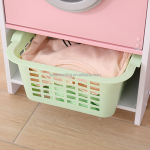 Lave-linge en bois pastel pour enfants avec fer à repasser et panier pour jeux de rôle en intérieur - Product Image 3