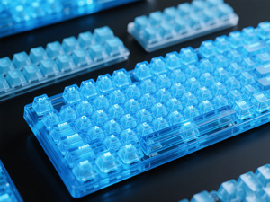 คีย์แคปคริสตัลแบบปรับแต่งได้-สีฟ้าอาร์กติกโปร่งแสง PBT 130 ปุ่ม พร้อมตำราเรืองแสงสำหรับคีย์บอร์ดเกมมิ่ง/สำนักงาน ยี่ห้อเทคเร็กซี่ - Product Image 2