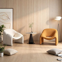 Fauteuil lounge en mousse moulée durable au design moderne pour salon