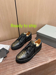 Baskets montantes de luxe en <span class=keywords><strong>cuir</strong></span> véritable motif serpent, semelle extérieure en TPU, chaussures décontractées, baskets plates de créateur, mode urbaine - Product Image 1