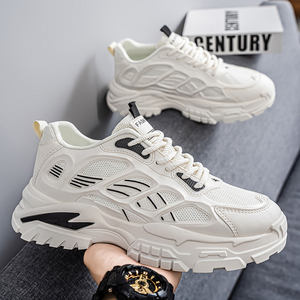 Vente directe usine – Chaussures décontractées de sport pour hommes, antidérapantes, rehaussantes, mocassins respirants en maille, souples, à lacets, automne-printemps - Product Image 3