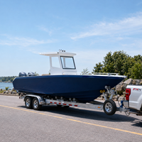 Innovadora Lancha de Pesca de Alto Rendimiento con Consola Central, Compartimento de Refrigeración, GPS y Buscador de Peces para Pesca en Alta Mar y Pesca Costera